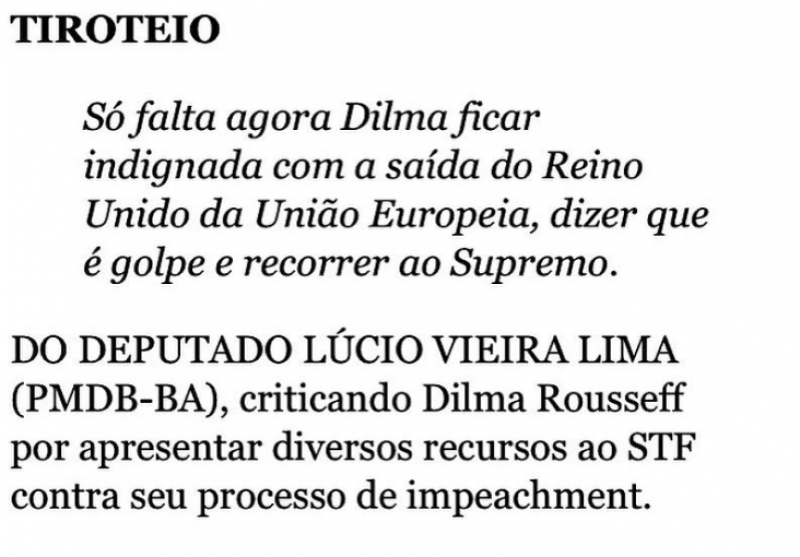  Deputado ironiza: só falta Dilma dizer que é golpe saída do Reino Unido da UE