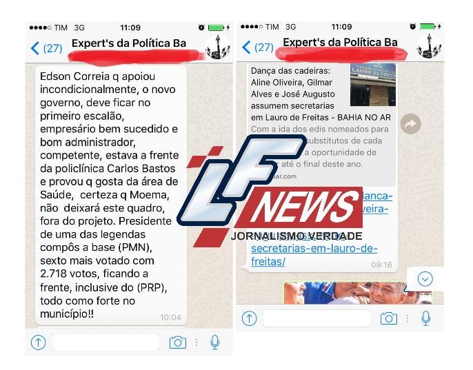  Grupo de Whatsapp especula nome de presidente de partido na gestão de Moema Gramacho