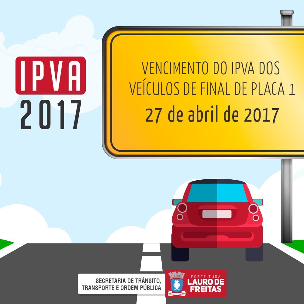  Settop alerta para o vencimento do IPVA dos carros de final de placa 1