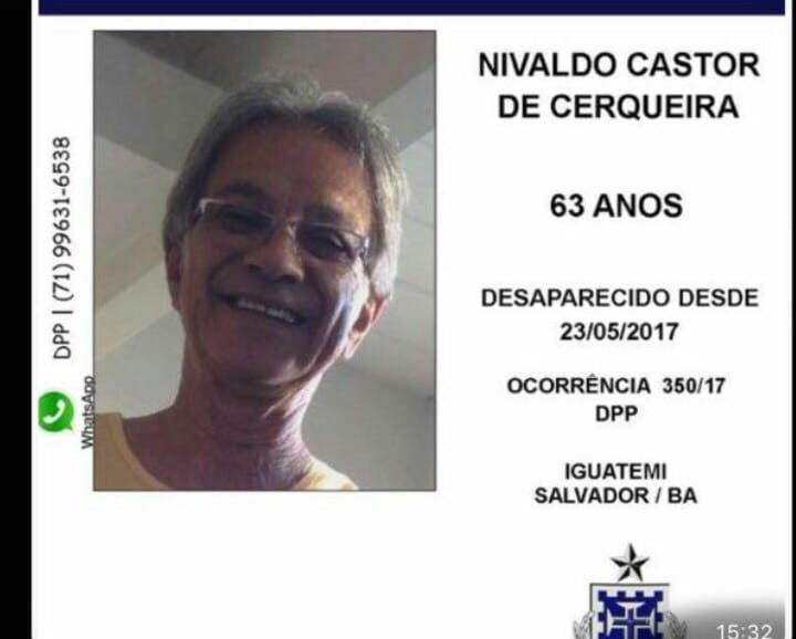  Familiares procuram por idoso sequestrado no Iguatemi. Ele tem escritório de engenharia em Lauro de Freitas