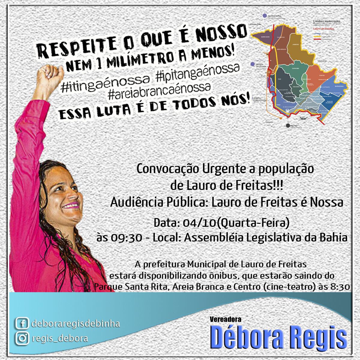  Vereadora Débora Regis em defesa das terras de Lauro de Freitas