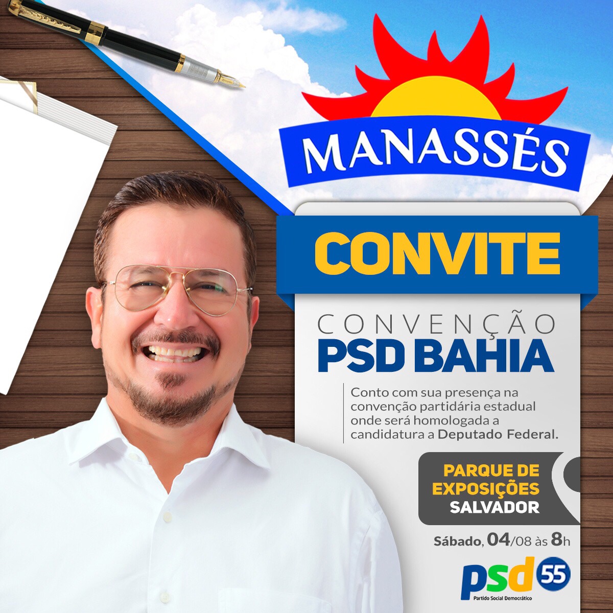  Deputado Manassés estará presente na Convenção Estadual deste sábado