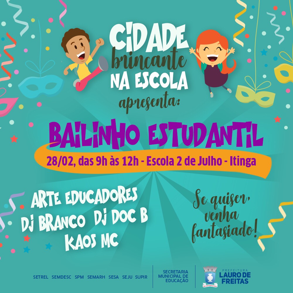  Bailinho Estudantil encerra Projeto Cidade Brincante nesta quinta-feira (28)