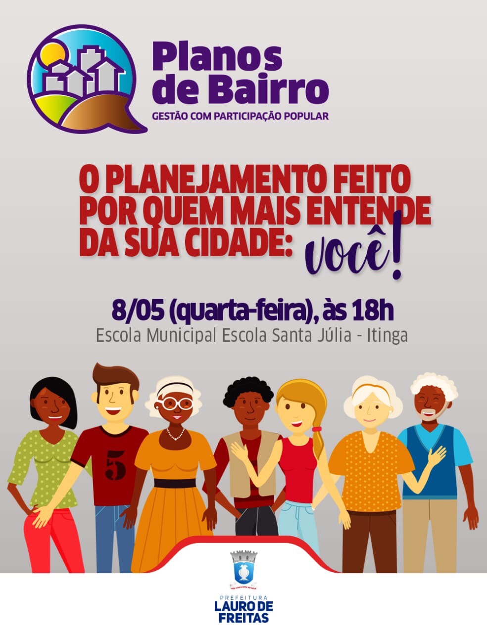 Lauro de Freitas realiza, nesta quarta-feira (8), a primeira oficina para construção do Plano de Bairros