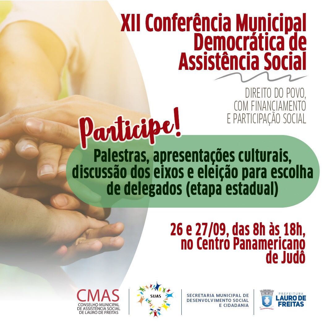  Lauro de Freitas abre XII Conferência de Assistência Social nesta quinta (26). Confira a programação