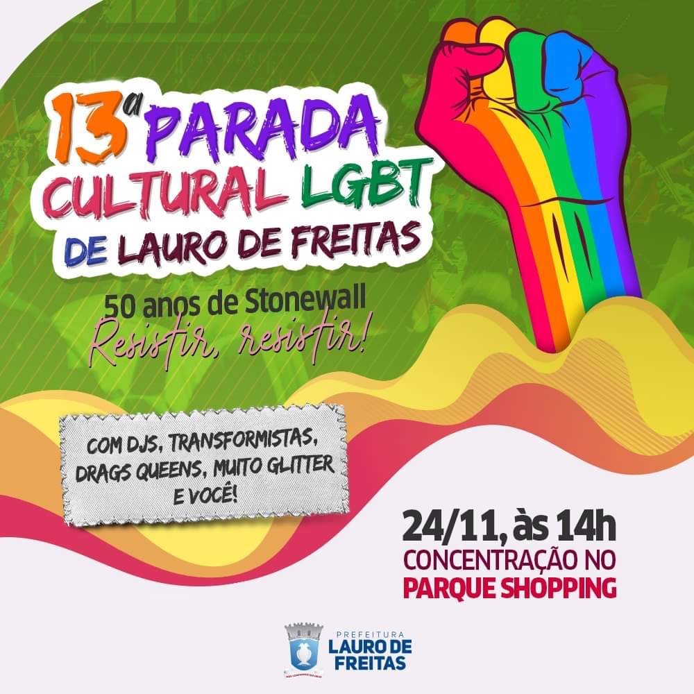  Parada Cultural LGBT agita Lauro de Freitas neste domingo (24)