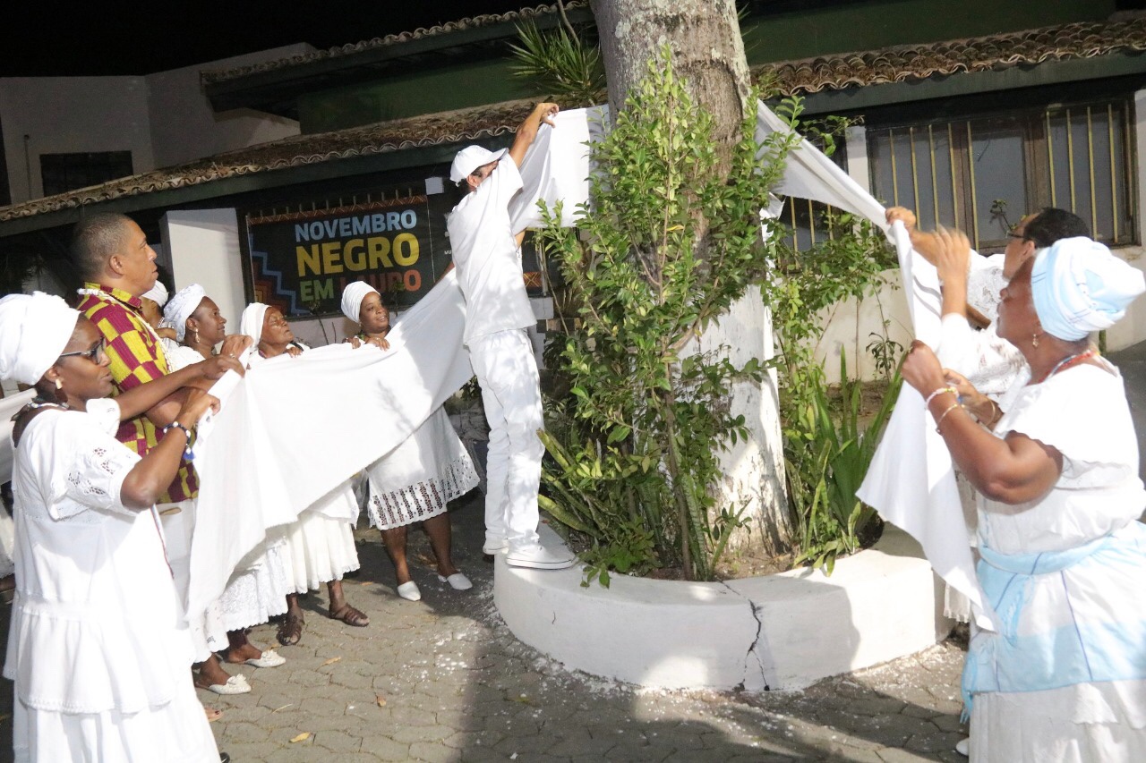  Lauro de Freitas: Árvores são adornadas de branco por adeptos do Candomblé com pedido de paz e respeito