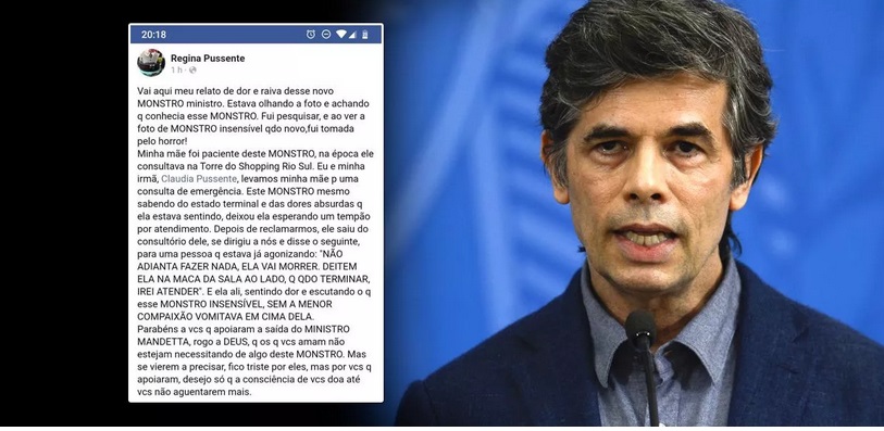  Filha de ex-paciente de Teich diz que novo ministro da Saúde é um monstro