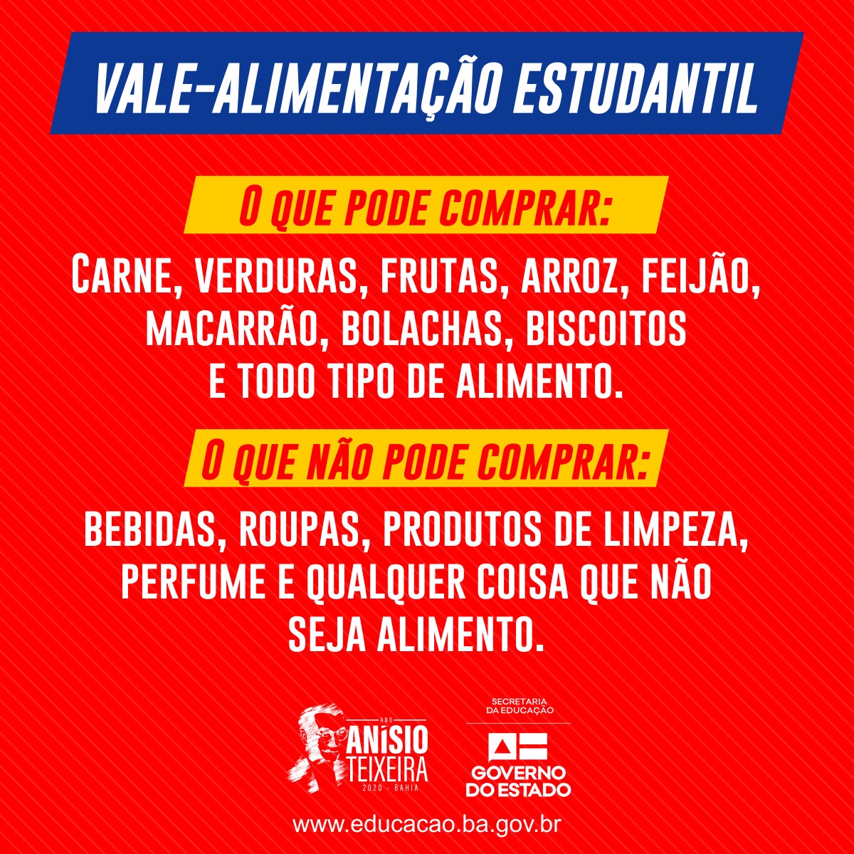  Vale-alimentação estudantil: o que pode e o que não pode comprar; veja