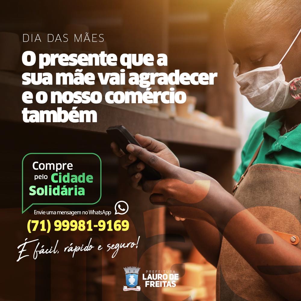 Dia das Mães: Prefeitura incentiva compras online pelo app “Cidade Solidária” para valorizar o comércio local