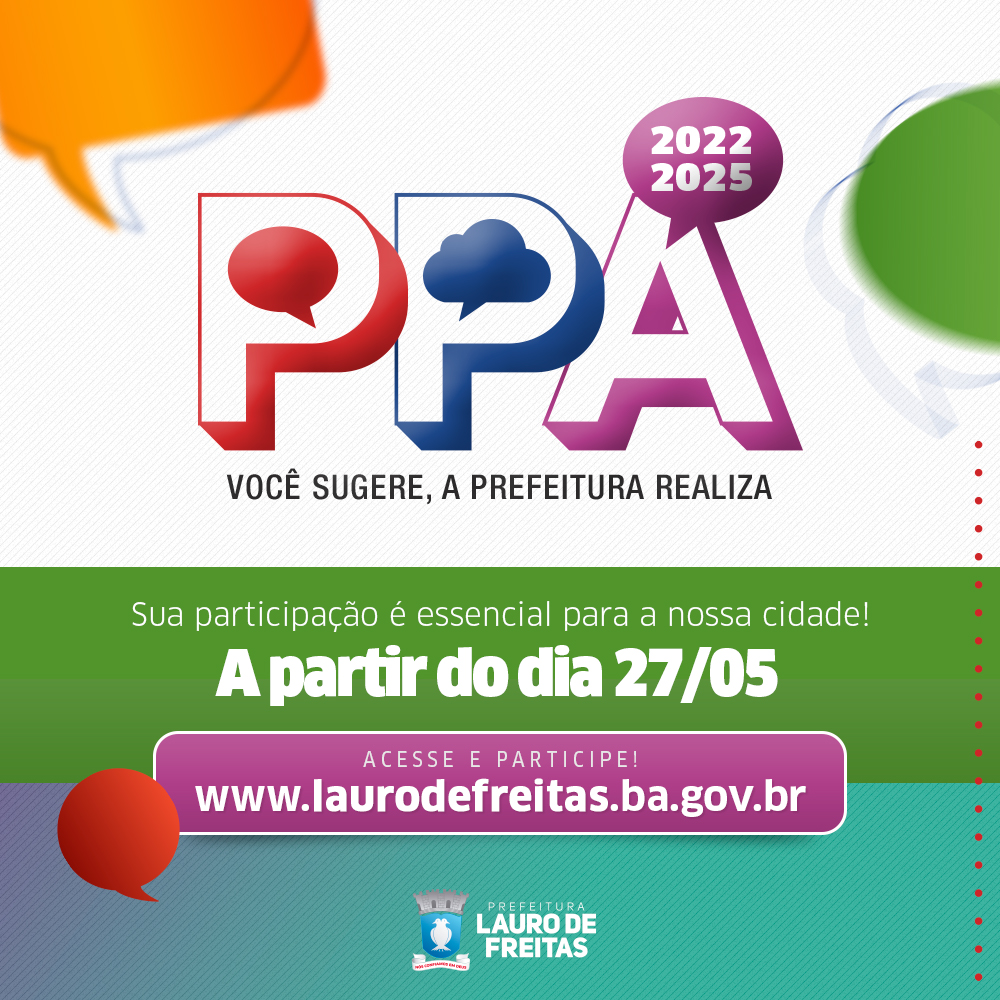 População de Lauro de Freitas pode apresentar sugestões para o Plano Plurianual a partir desta quinta-feira (27)