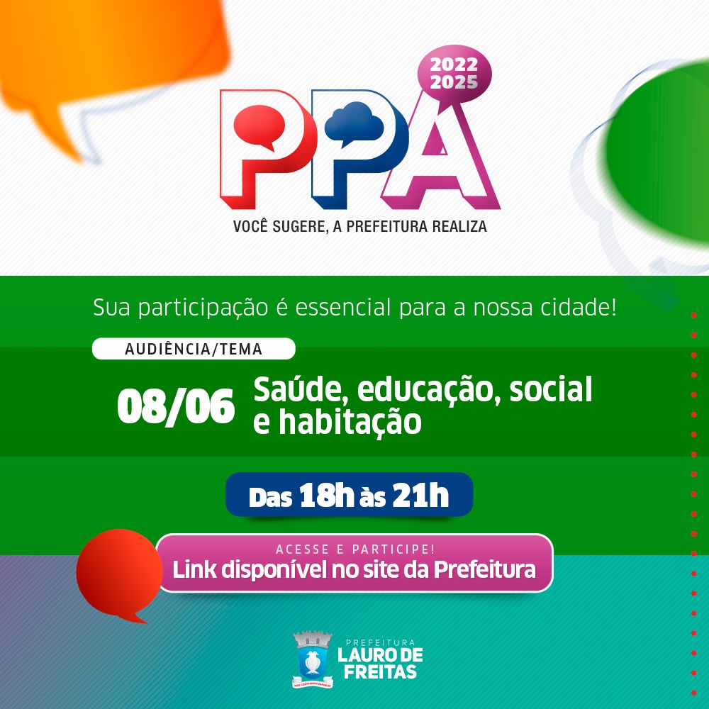 Saúde, educação, social e habitação são os temas da 1ª audiência pública do PPA nesta terça-feira (08)