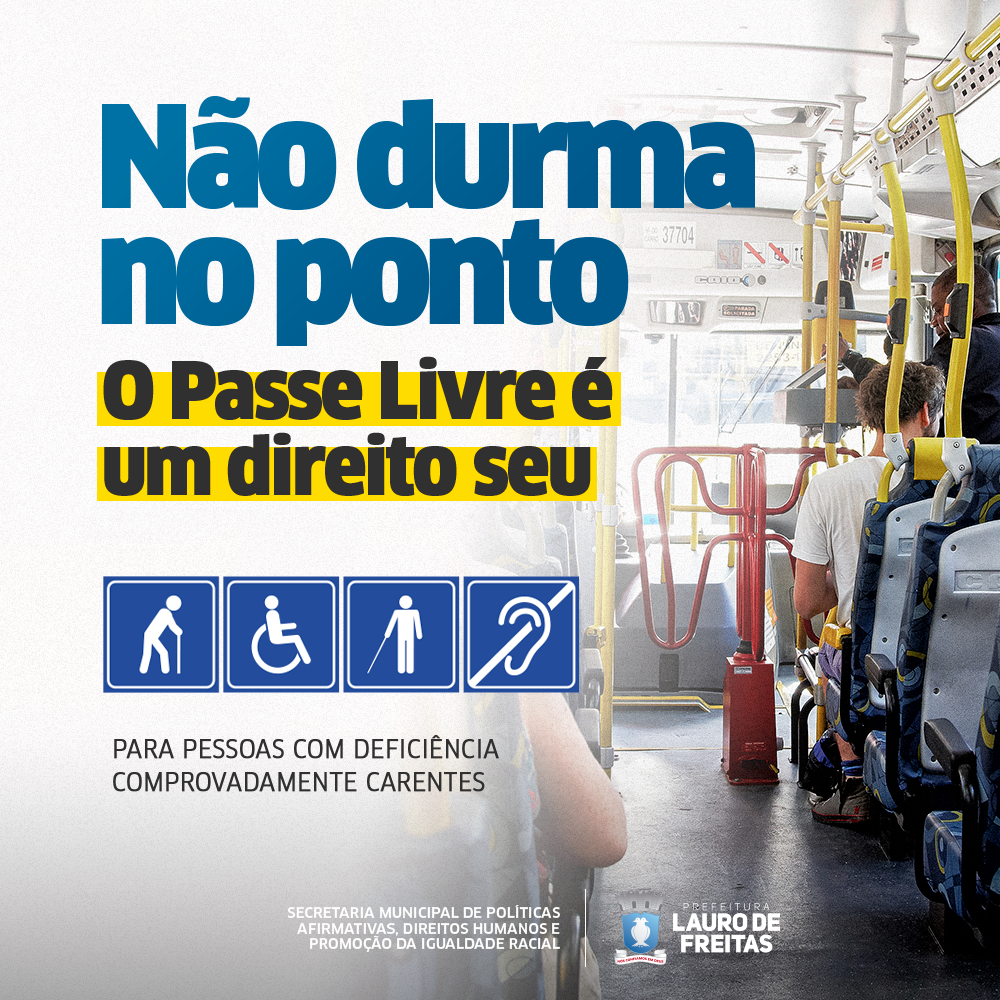 Pessoas com deficiência podem solicitar o passe livre intermunicipal em Lauro de Freitas. Saiba como