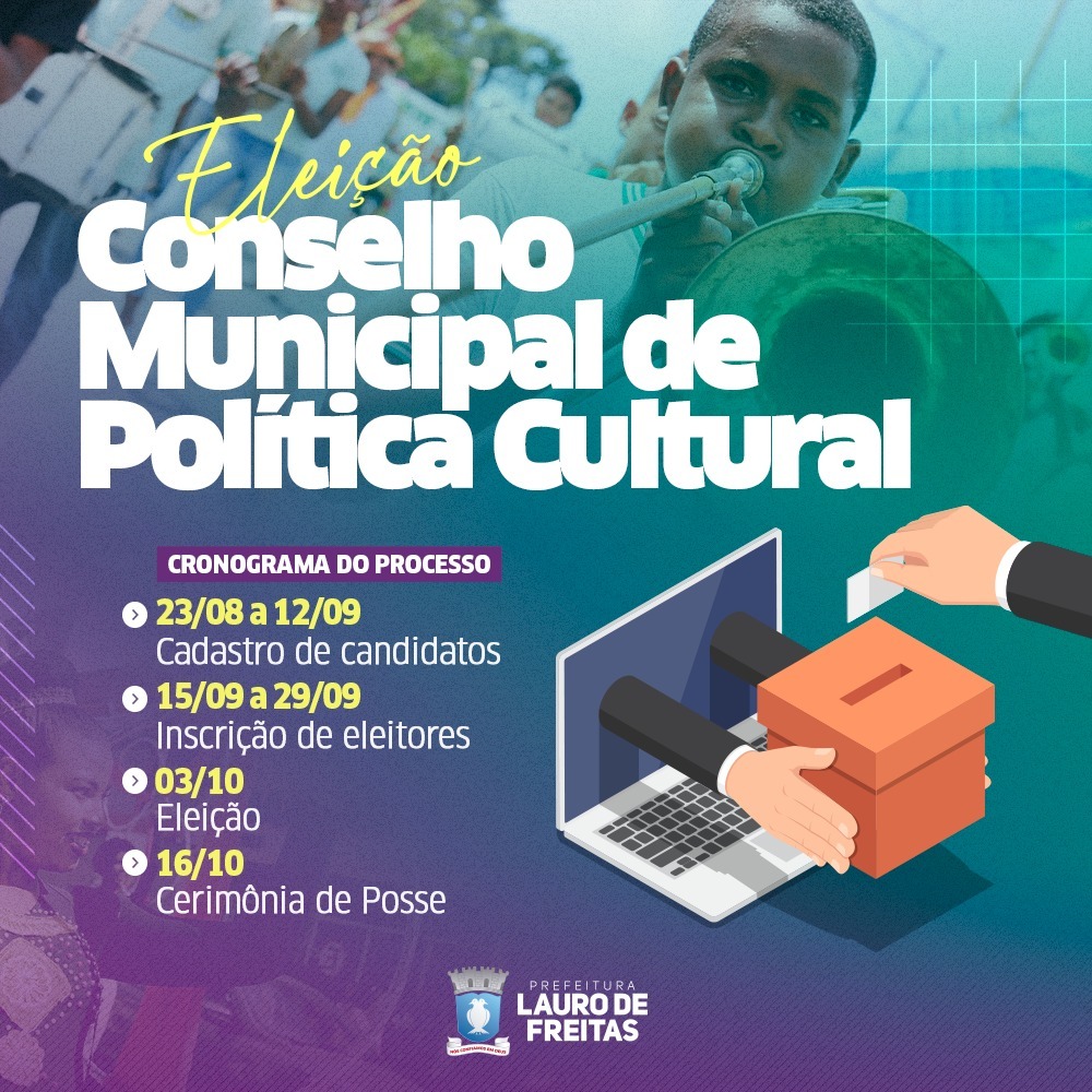  SECULT divulga cronograma para eleição do Conselho Municipal de Política Cultural