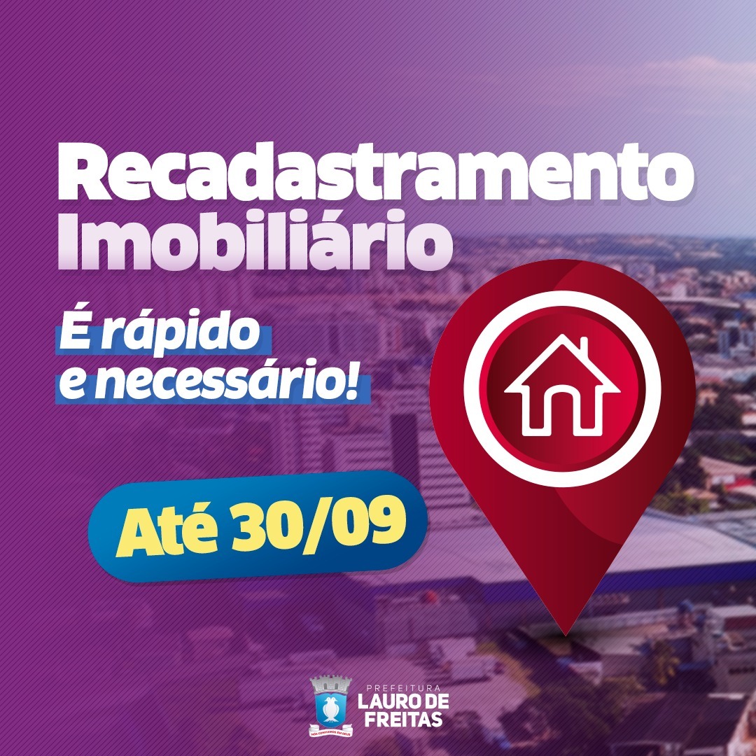 Recadastramento imobiliário segue até dia 30 em Lauro de Freitas