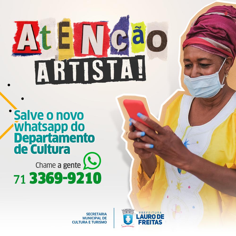  Departamento de Cultura da Secult Lauro de Freitas tem novo número de WhatsApp para atender artistas do município