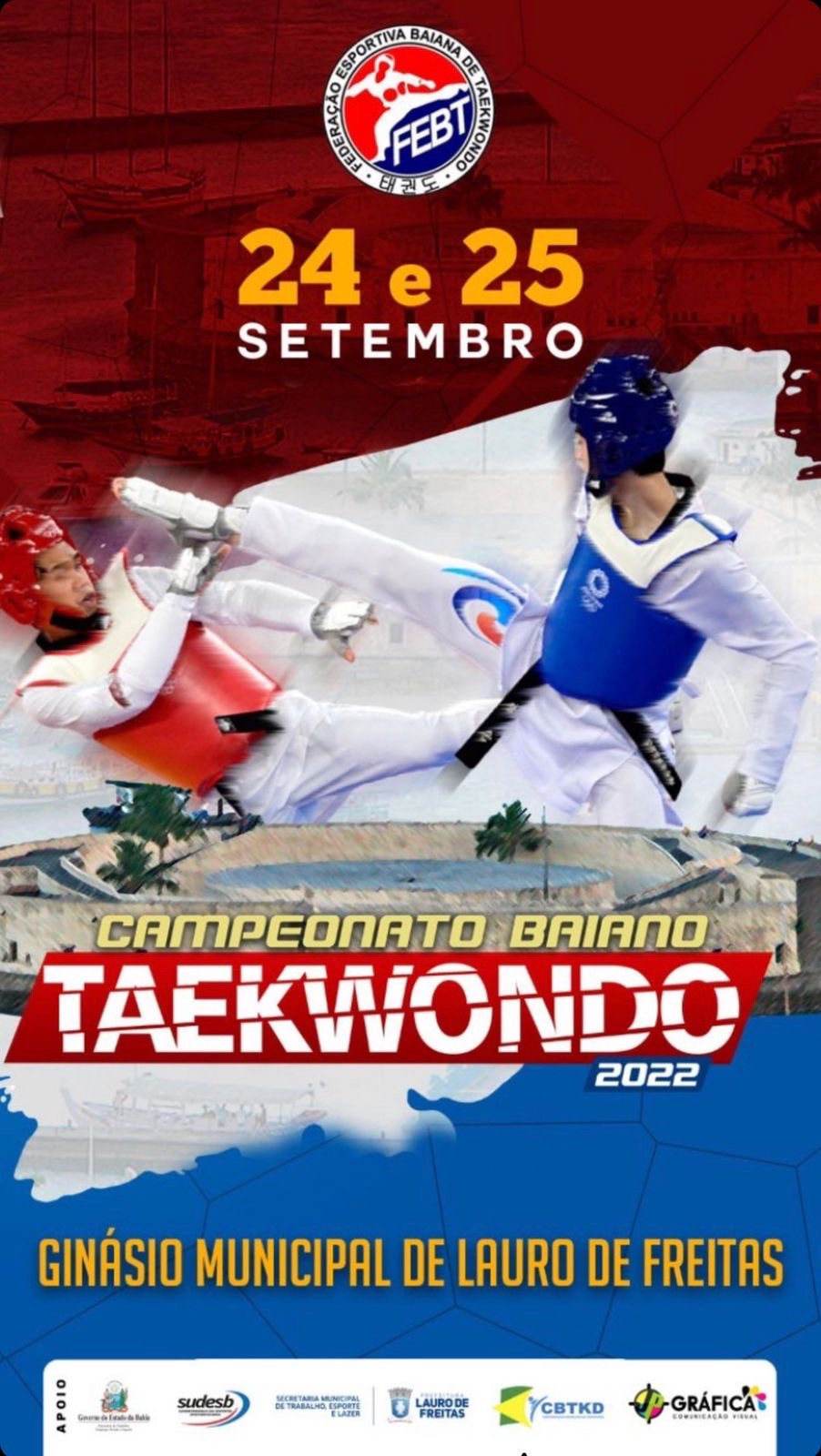 Com 90 atletas de Lauro de Freitas, Ginásio Municipal recebe Campeonato Baiano de Taekwondo neste fim de semana