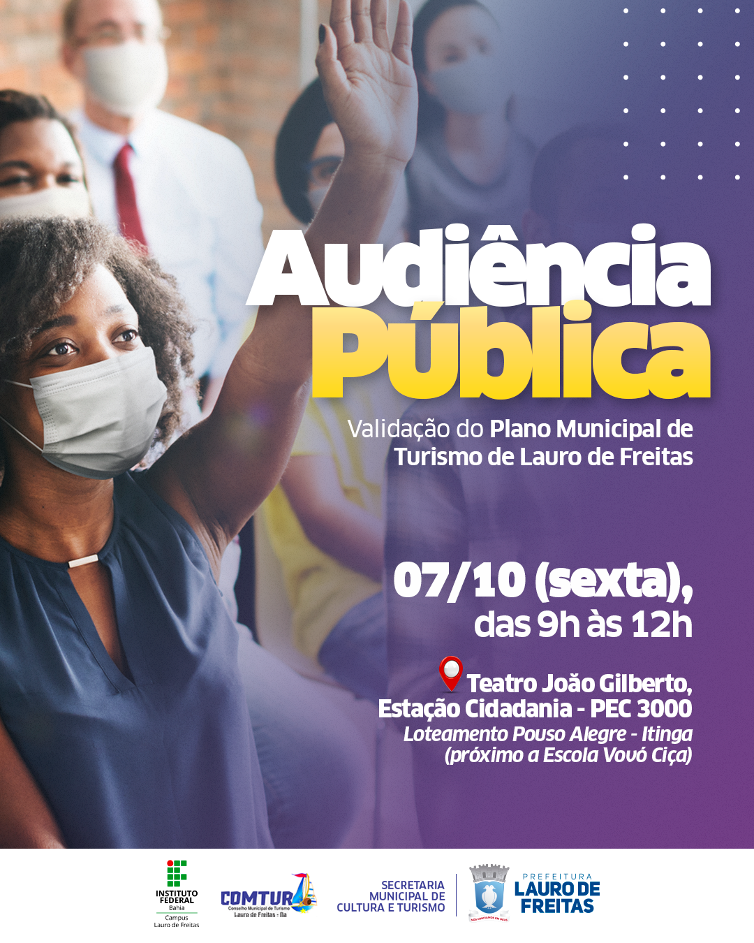  Audiência Pública debate Plano Municipal de Turismo de Lauro de Freitas na próxima sexta-feira (7)