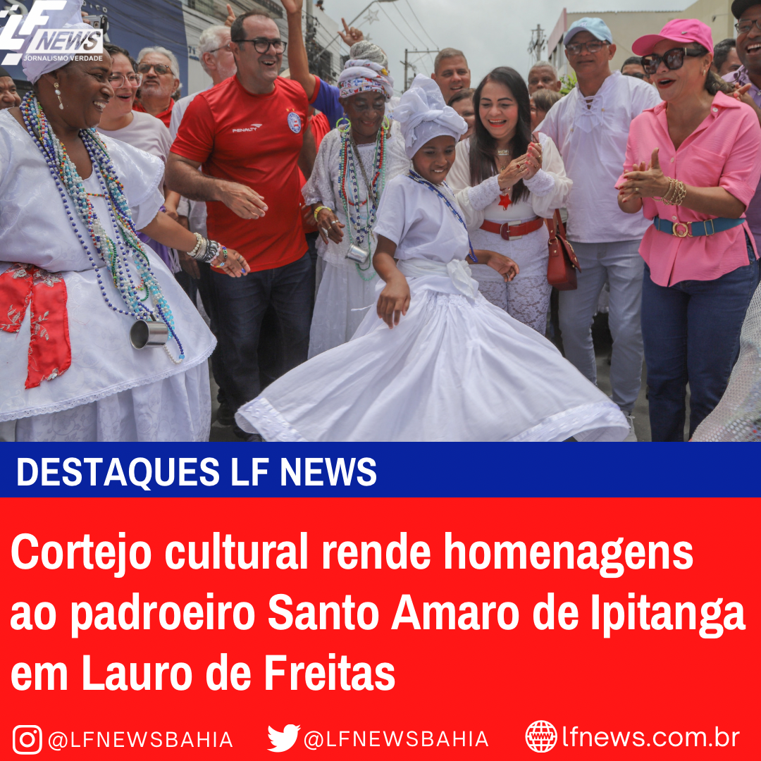  Cortejo cultural rende homenagens ao padroeiro Santo Amaro de Ipitanga em Lauro de Freitas