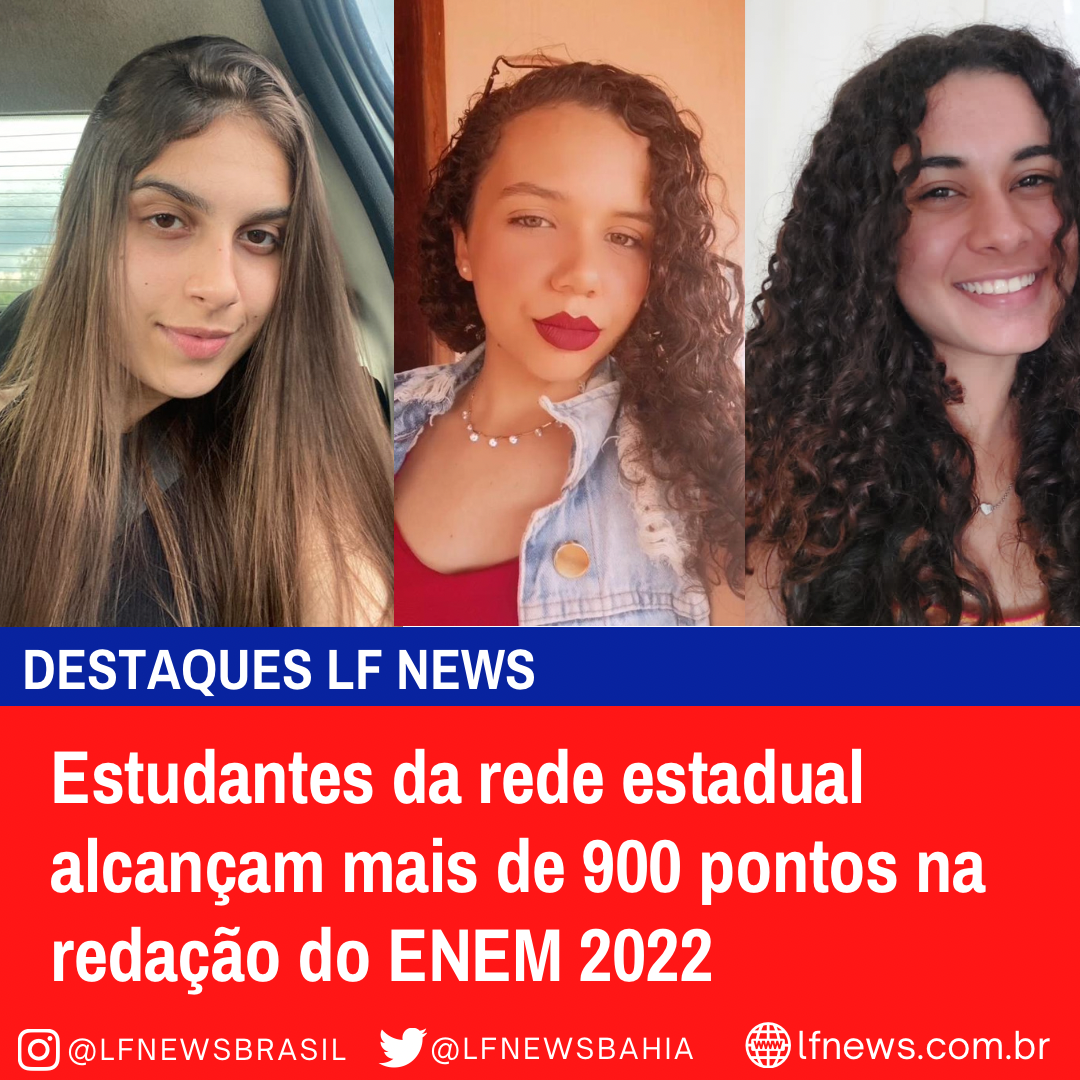  Estudantes da rede estadual alcançam mais de 900 pontos na redação do ENEM 2022