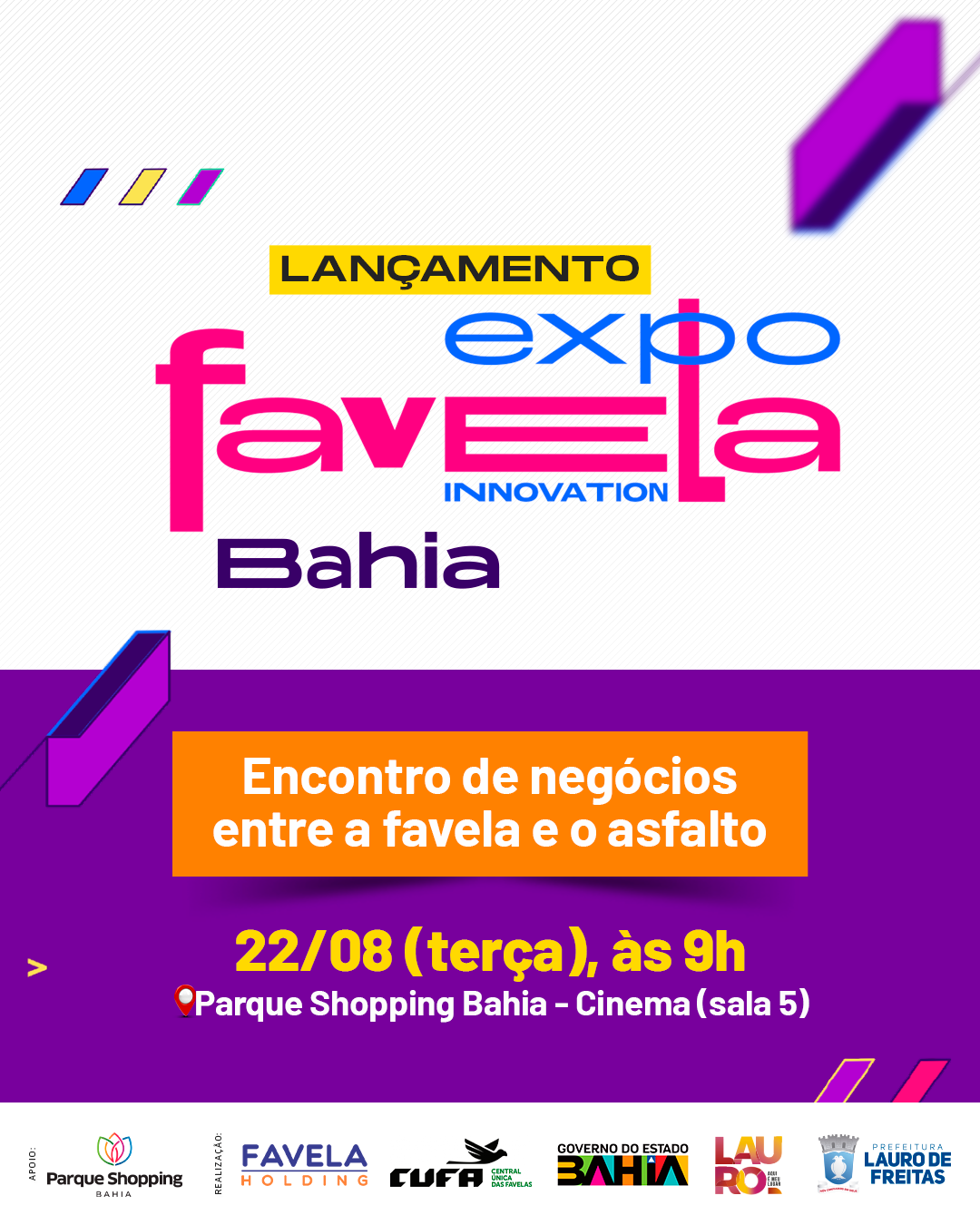  Lauro de Freitas sedia lançamento da 1ª edição da Expo Favela Innovation Bahia 2023, nesta terça-feira (22)