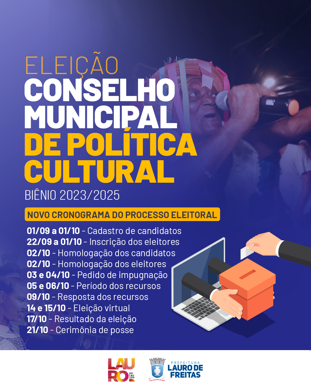  Inscrições para eleição do Conselho Municipal de Política Cultural são prorrogadas até 1º de outubro