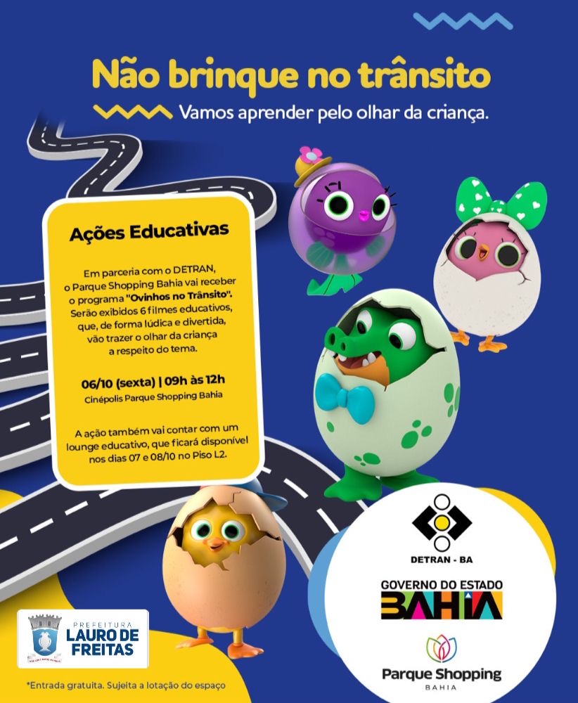  ‘Ovinhos no Trânsito’: Parque Shopping Bahia recebe ação educativa no mês das crianças