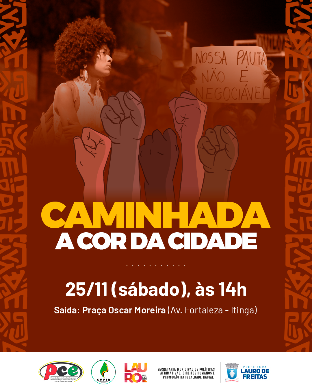  Novembro Negro: caminhada ‘A Cor da Cidade’ acontece neste sábado (25), em Itinga