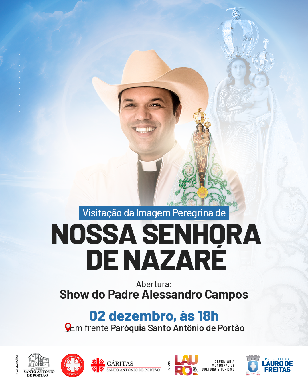  Festividade em comemoração à Nossa Senhora de Nazaré começa neste sábado (02), em Portão