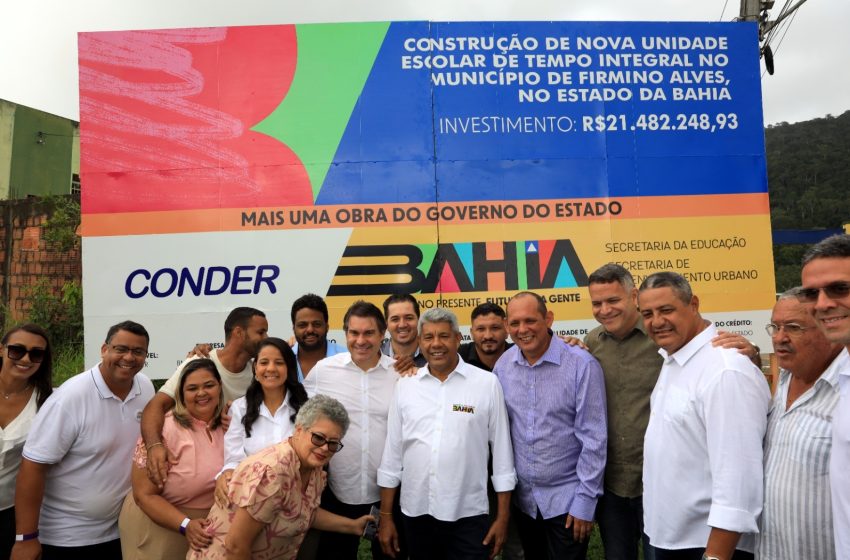 Jerônimo leva pacote de obras e escola de tempo integral a Firmino Alves: “Governo presente nos grandes e pequenos municípios”