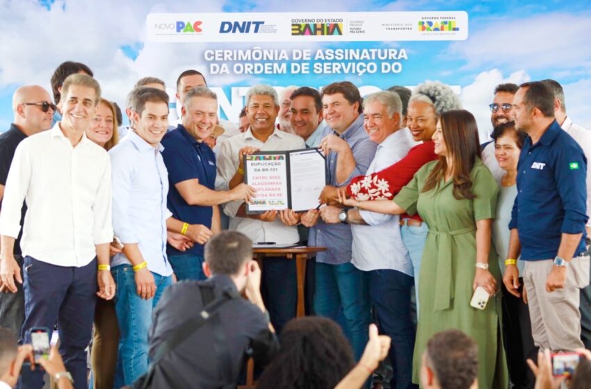Em evento com Jerônimo Rodrigues, ministro Renan Filho autoriza início das obras de duplicação do contorno norte e leste de Feira de Santana