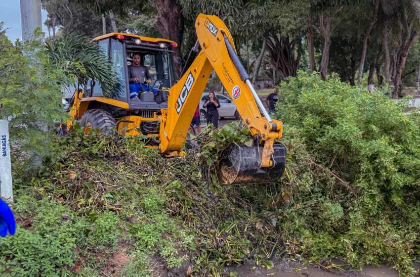 Prefeitura reforça ações contra alagamentos com limpeza do rio Joanes