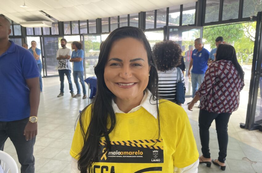 “Encontramos a SEMOB sem contrato nem para pintar meio-fio”, diz Débora Regis ao lançar campanha Maio Amarelo em Lauro de Freitas