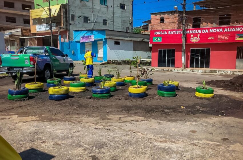 Vida Nova recebe jardim sustentável em ponto de descarte irregular
