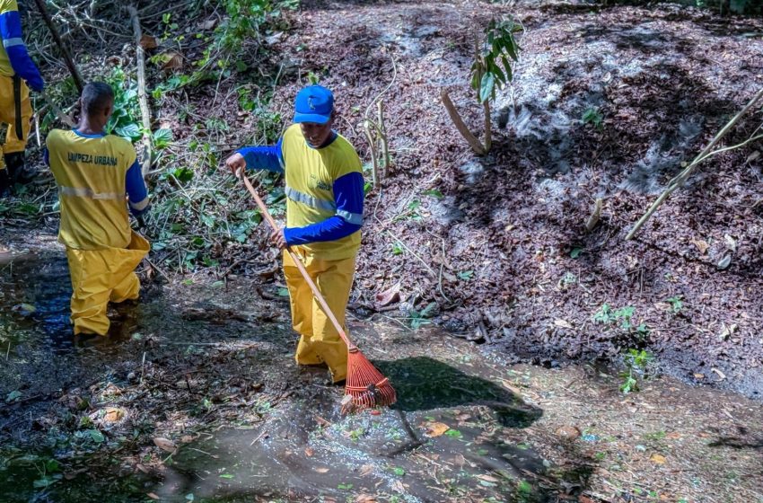 Prefeitura segue com ações de limpeza de canal e manutenção na rede de drenagem