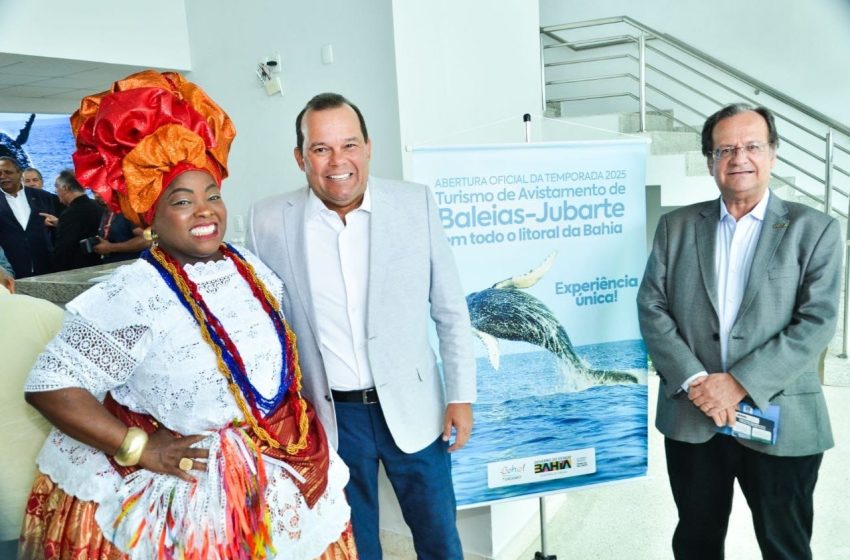 Vice-governador abre temporada de observação de baleias jubarte na Bahia