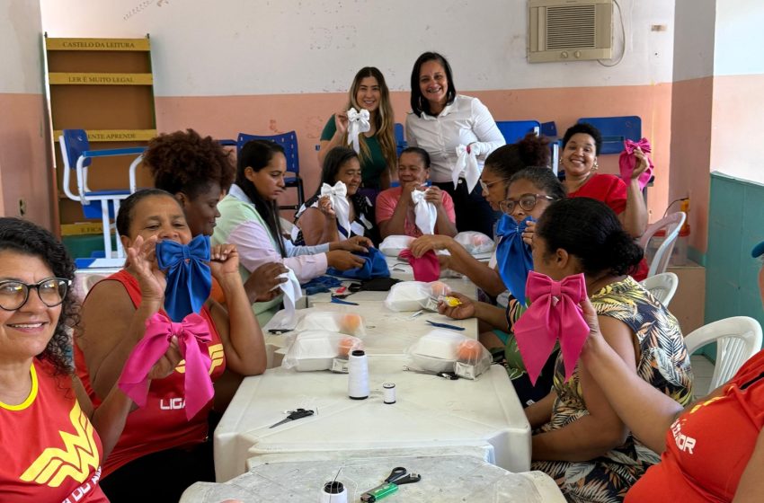 Oficina de artesanato no CRAS Vila Praiana promove aprendizado e geração de renda para mulheres