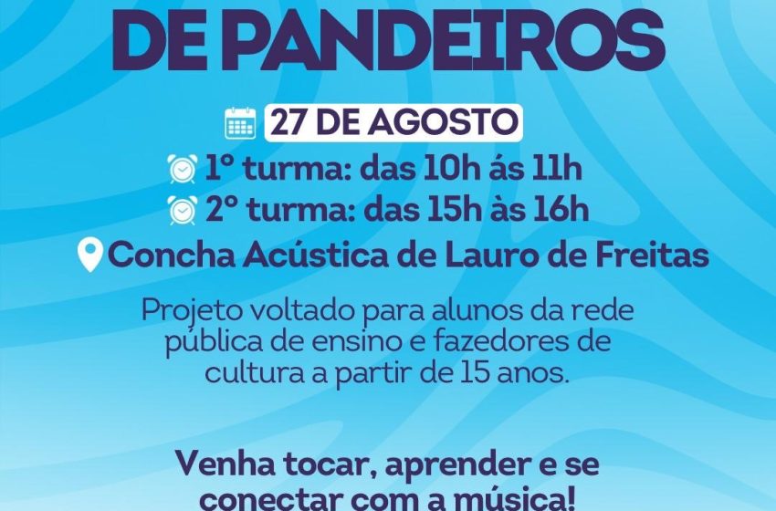 Prefeitura abre inscrições para oficina de pandeiros