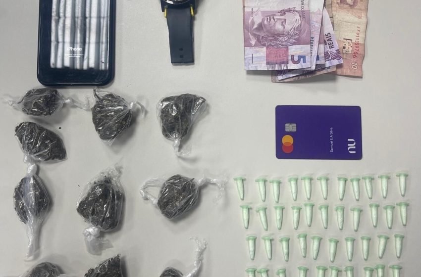 Homem é preso por tráfico de drogas em Camaçari com cocaína, maconha e dinheiro em espécie