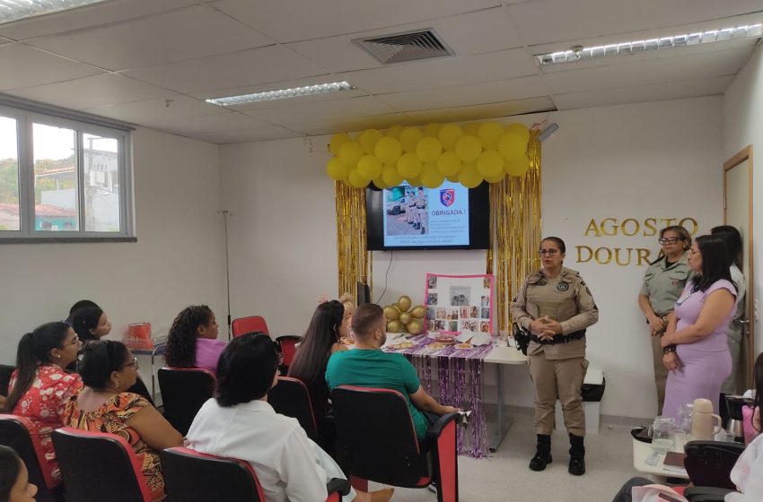 Ronda Maria da Penha do 12° BPM realiza palestra sobre combate à violência contra a mulher na maternidade de Camaçari