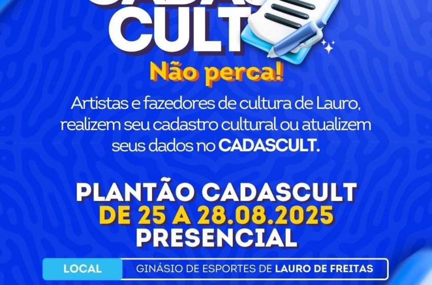 Prefeitura realiza cadastro presencial dos fazedores de cultura entre os dias 25 a 28 de agosto
