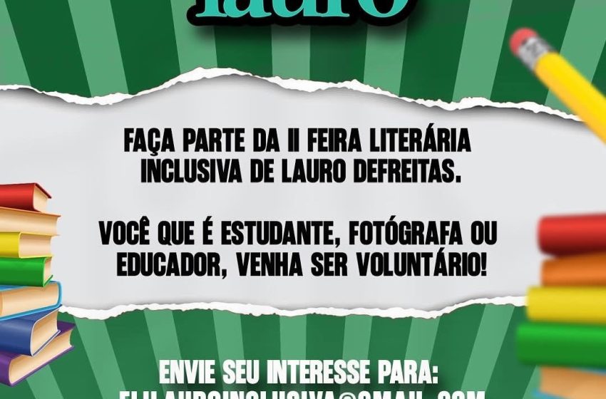 FLILAURO abre chamada para voluntariado na maior feira literária inclusiva da Bahia