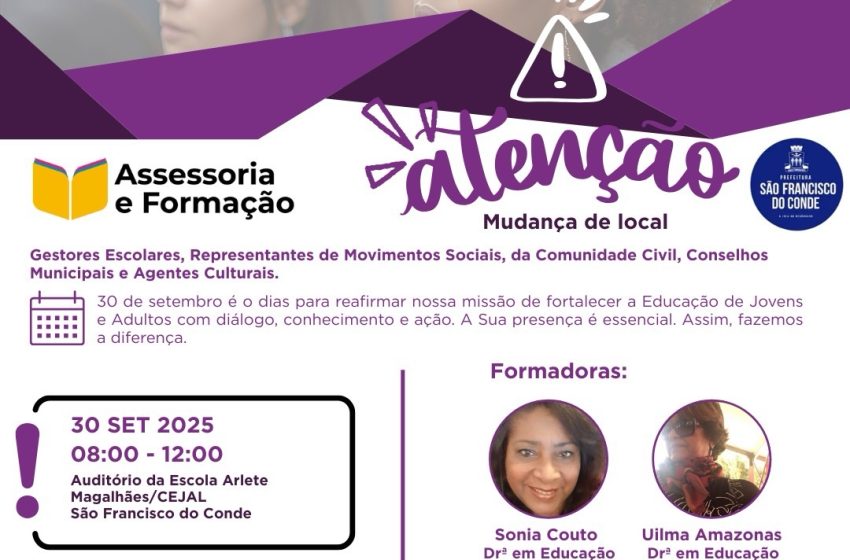 Ciclo Formativo do Projeto ALFA-EJA BRASIL começa em São Francisco do Conde