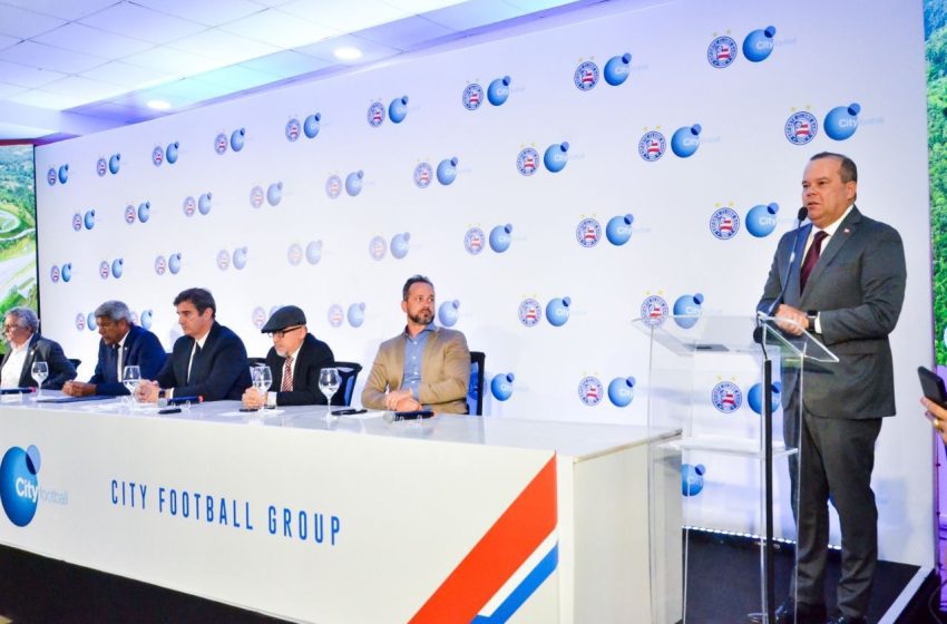 “Este é um projeto arrojado de um Bahia global”, diz Geraldo Júnior no ato que marca início do City Football Academy Bahia