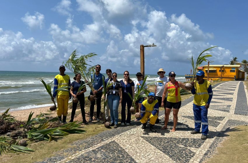 Prefeitura apoia ação de plantio de mudas na orla de Vilas do Atlântico