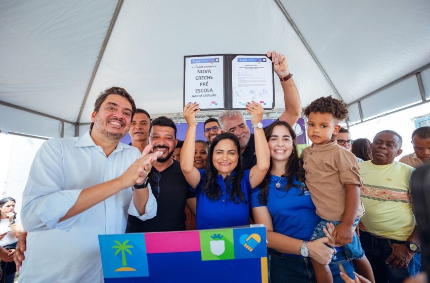 Prefeita Débora Regis assina ordem de serviço para retomada das obras da Creche do Jardim Castelão