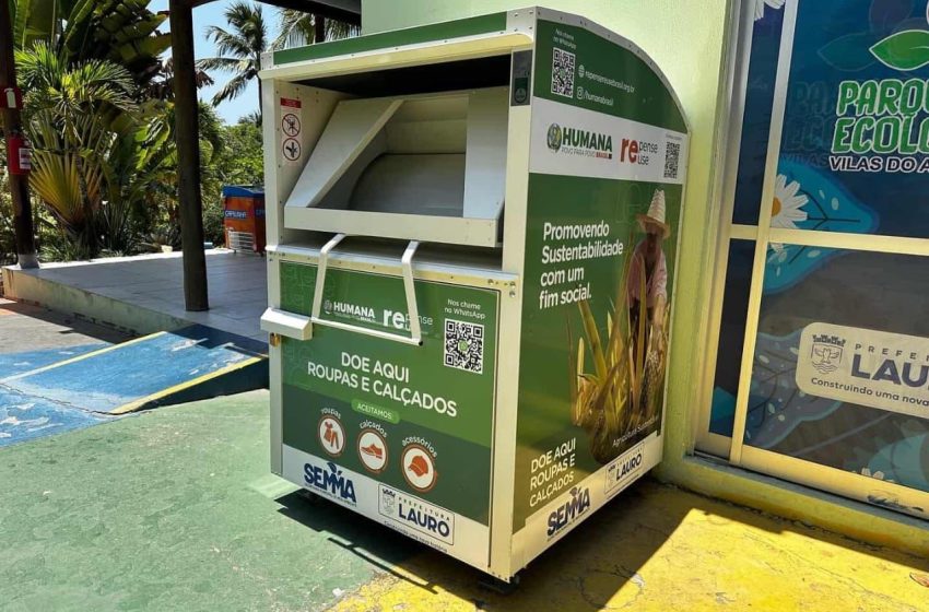 Prefeitura de Lauro de Freitas implanta primeiro coletor público de roupas usadas no município