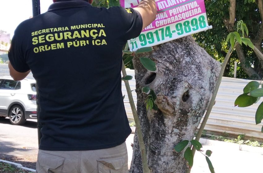 Prefeitura de Lauro de Freitas realiza operação “Visão Limpa” contra poluição visual em bairros da cidade